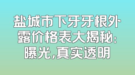 盐城市下牙牙根外露价格表大揭秘：曝光，真实透明