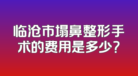 临沧市塌鼻整形手术的费用是多少？