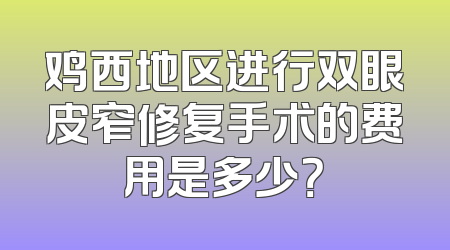 鸡西地区进行双眼皮窄修复手术的费用是多少？
