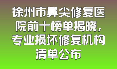 徐州市鼻尖修复医院前十榜单揭晓，专业损坏修复机构清单公布