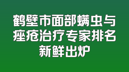 鹤壁市面部螨虫与痤疮治疗专家排名新鲜出炉