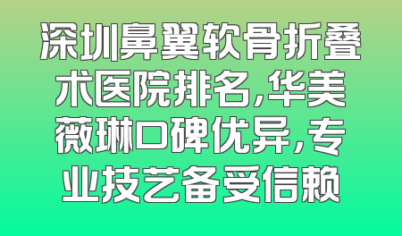深圳鼻翼软骨折叠术医院排名，华美薇琳口碑优异，专业技艺备受信赖