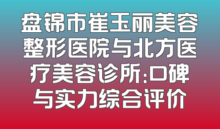 盘锦市崔玉丽美容整形医院与北方医疗美容诊所：口碑与实力综合评价