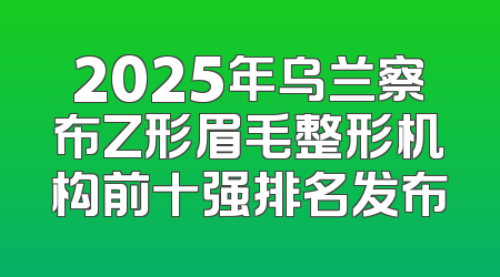 2025年乌兰察布Z形眉毛整形机构前十强排名发布