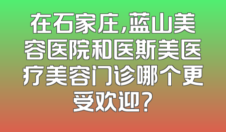 在石家庄，蓝山美容医院和医斯美医疗美容门诊哪个更受欢迎？