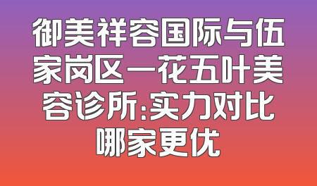 御美祥容国际与伍家岗区一花五叶美容诊所：实力对比哪家更优