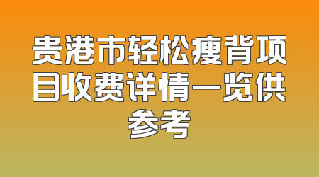 贵港市轻松瘦背项目收费详情一览供参考