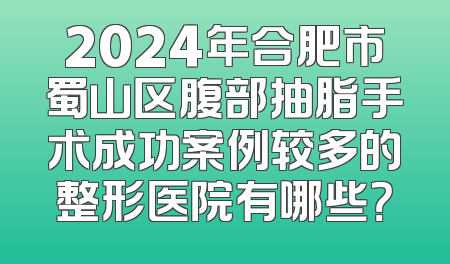 2024年合肥市蜀山区腹部抽脂手术成功案例较多的整形医院有哪些？