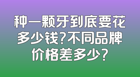 种一颗牙到底要花多少钱？不同品牌价格差多少？