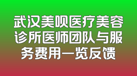 武汉美呗医疗美容诊所医师团队与服务费用一览反馈