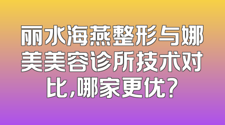 丽水海燕整形与娜美美容诊所技术对比，哪家更优？