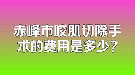 赤峰市咬肌切除手术的费用是多少？
