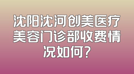 沈阳沈河创美医疗美容门诊部收费情况如何？