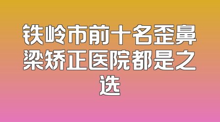 铁岭市前十名歪鼻梁矫正医院都是之选