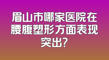 眉山市哪家医院在腰腹塑形方面表现突出？