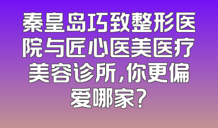 秦皇岛巧致整形医院与匠心医美医疗美容诊所，你更偏爱哪家？