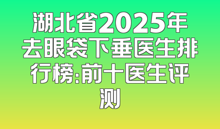湖北省2025年去眼袋下垂医生排行榜：前十医生评测
