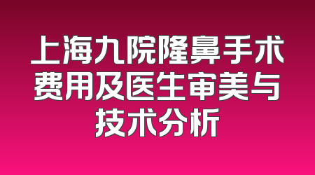 上海九院隆鼻手术费用及医生审美与技术分析