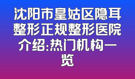 沈阳市皇姑区隐耳整形正规整形医院介绍：热门机构一览