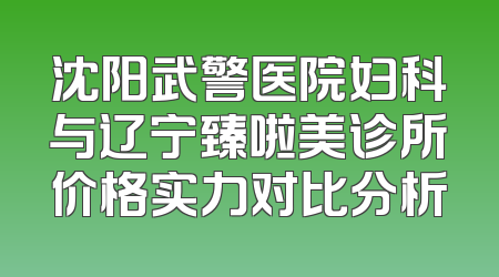 沈阳武警医院妇科与辽宁臻啦美诊所价格实力对比分析