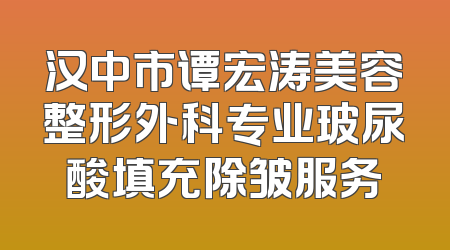 汉中市谭宏涛美容整形外科专业玻尿酸填充除皱服务