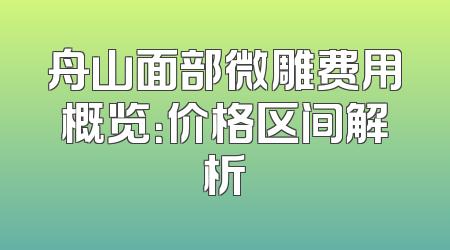 舟山面部微雕费用概览：价格区间解析
