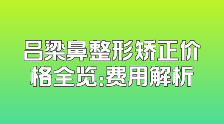 吕梁鼻整形矫正价格全览：费用解析