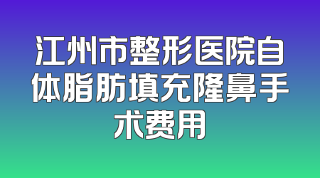 江州市整形医院自体脂肪填充隆鼻手术费用