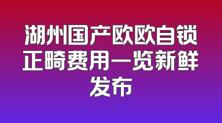 湖州国产欧欧自锁正畸费用一览新鲜发布
