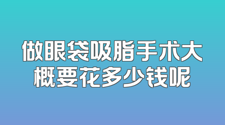 做眼袋吸脂手术大概要花多少钱呢