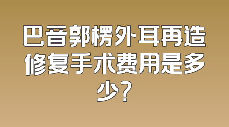 巴音郭楞外耳再造修复手术费用是多少？