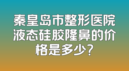 秦皇岛市整形医院液态硅胶隆鼻的价格是多少？