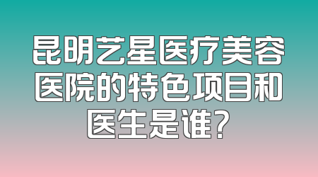 昆明艺星医疗美容医院的特色项目和医生是谁？