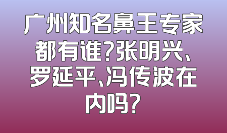 广州知名鼻王专家都有谁？张明兴、罗延平、冯传波在内吗？