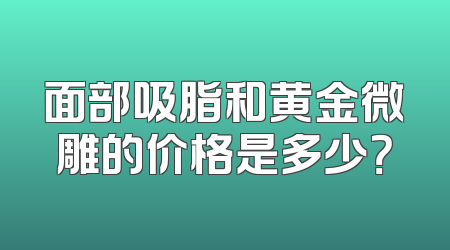 面部吸脂和黄金微雕的价格是多少？