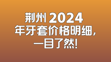 荆州 2024 年牙套价格明细，一目了然！