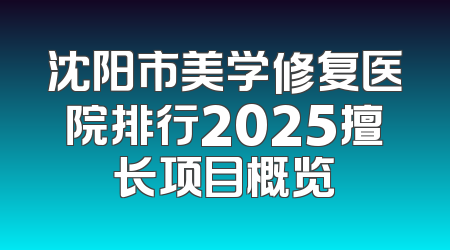 沈阳市美学修复医院排行2025擅长项目概览