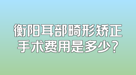 衡阳耳部畸形矫正手术费用是多少？