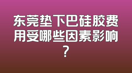 东莞垫下巴硅胶费用受哪些因素影响？