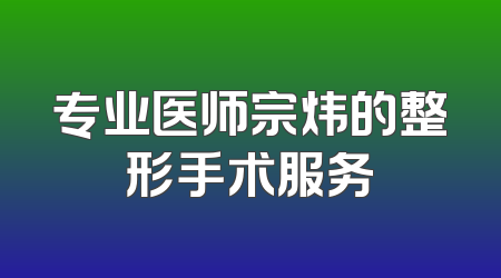 专业医师宗炜的整形手术服务