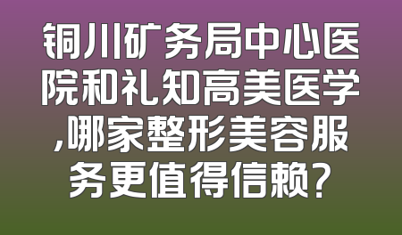 铜川矿务局中心医院和礼知高美医学，哪家整形美容服务更值得信赖？
