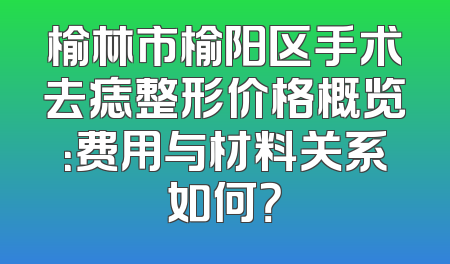 榆林市榆阳区手术去痣整形价格概览：费用与材料关系如何？