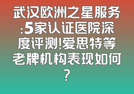 武汉欧洲之星服务：5家认证医院深度评测！爱思特等老牌机构表现如何？