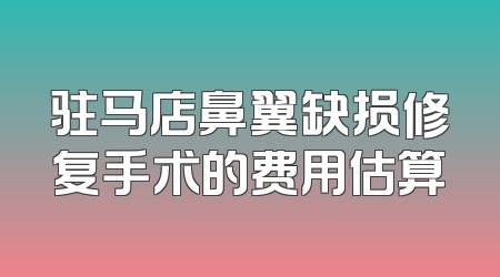 驻马店鼻翼缺损修复手术的费用估算