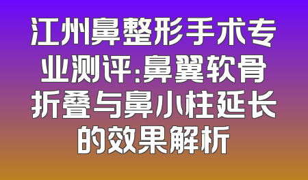 江州鼻整形手术专业测评：鼻翼软骨折叠与鼻小柱延长的效果解析