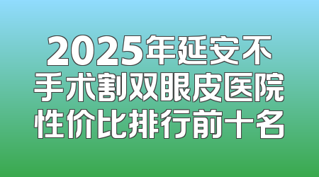 2025年延安不手术割双眼皮医院性价比排行前十名