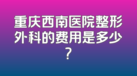 重庆西南医院整形外科的费用是多少？