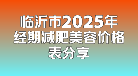 临沂市2025年经期减肥美容价格表分享
