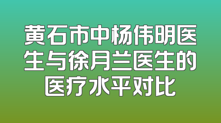 黄石市中杨伟明医生与徐月兰医生的医疗水平对比