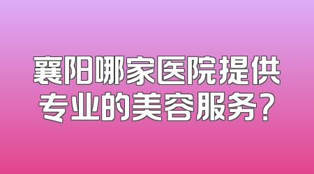 襄阳哪家医院提供专业的美容服务？